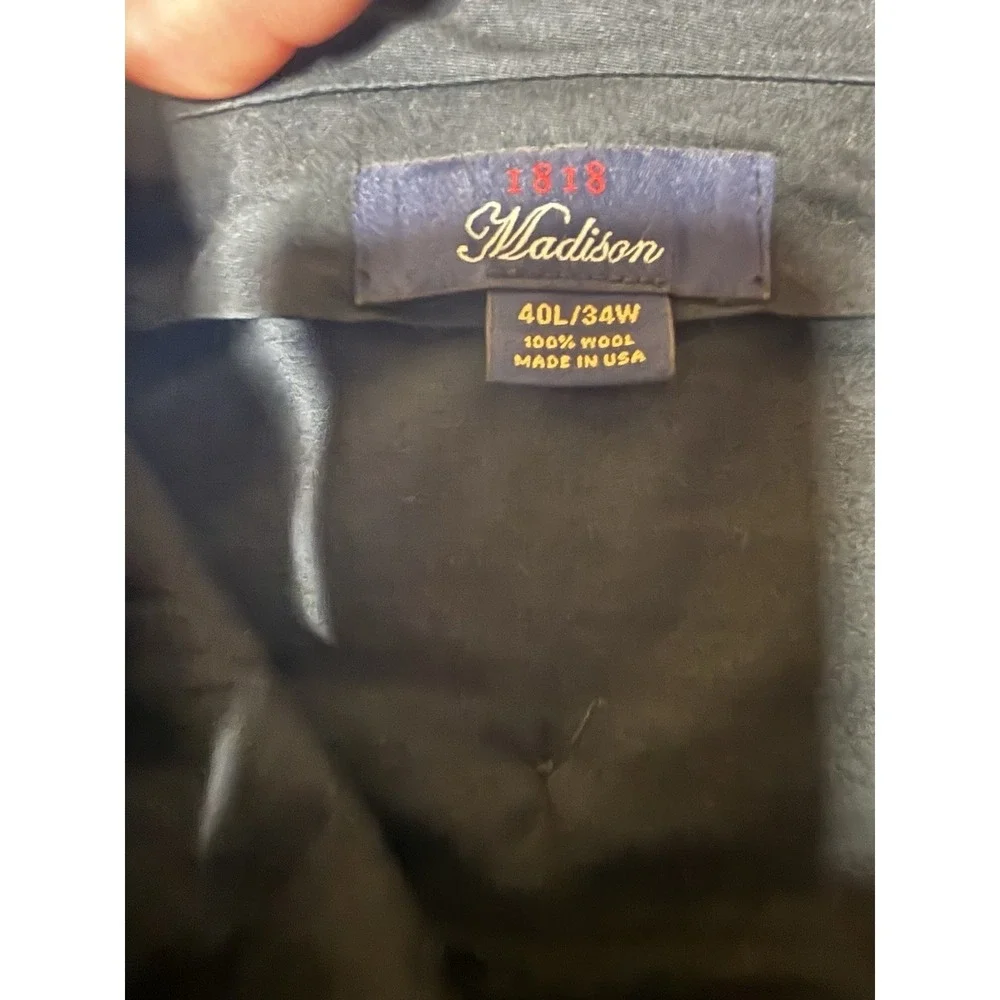 Brooks Brothers 1818 Madison Wool Blue Pinstripe Dress Pants Mens 40x34 Pleated